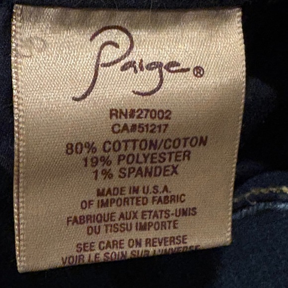 PAIGE Canyon Boot Jeans Women's 26 Dark Wash Bootcut Stretch Denim - Picture 13 of 13